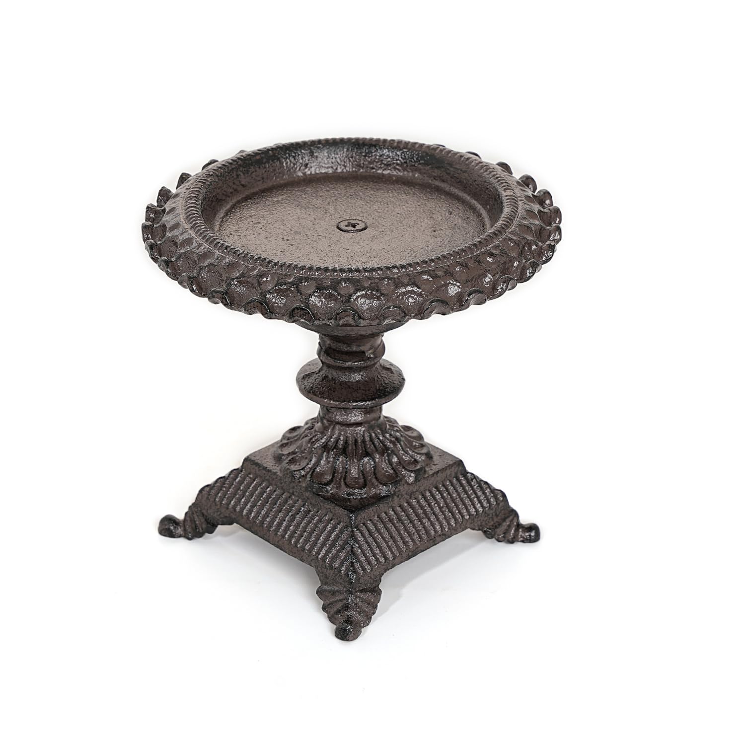 Sungmor Rustic Cast Iron Pillar Candle Holder, 5.9" Tall Vintage Candlestick Holders, Table Centerpiece Metal Candle Holder, Farmhouse Candle Stand for Fireplace Shelf Home Decor