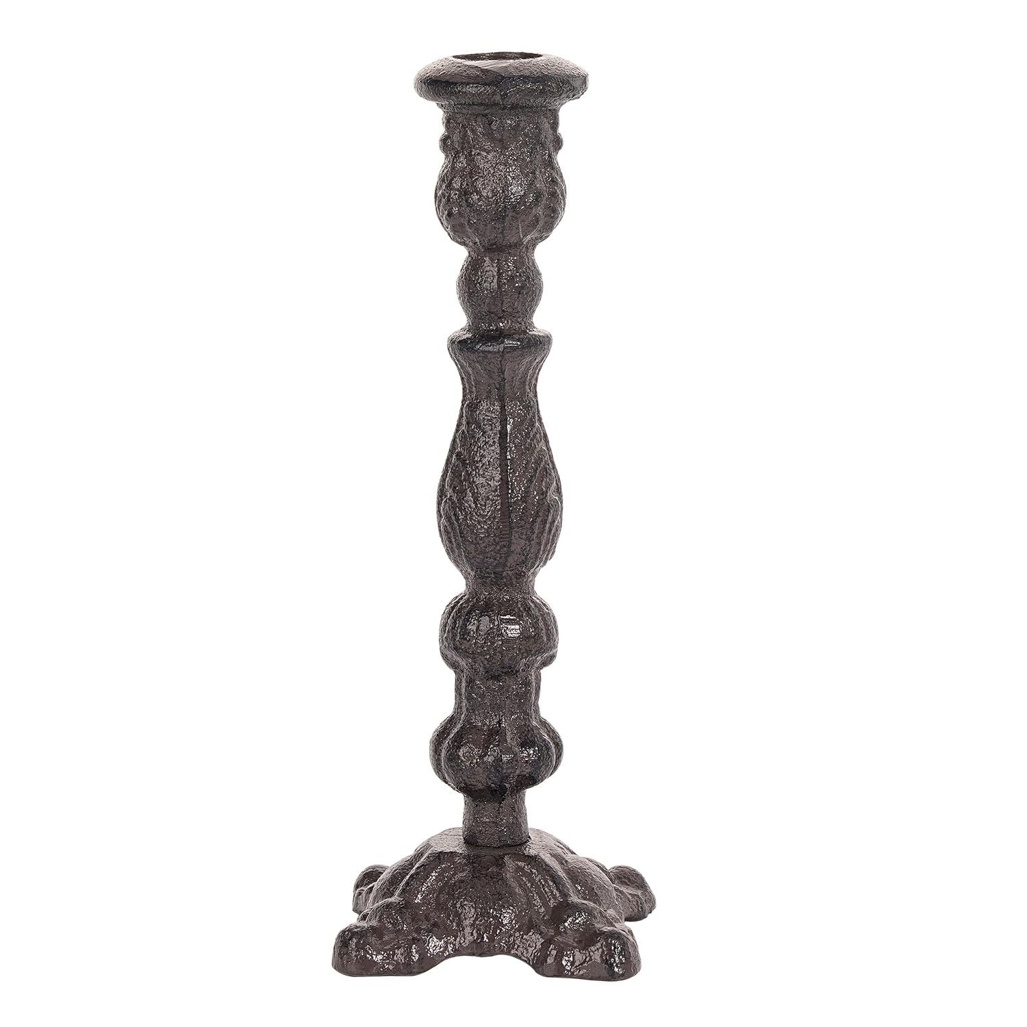 Sungmor Vintage Black Cast Iron Candle Holder – 4.4" Tall Decorative Rustic Taper Candle Stand – Heavy Antique-Style Candlestick for Table Centerpiece, Fireplace Mantel, or Farmhouse Home Décor