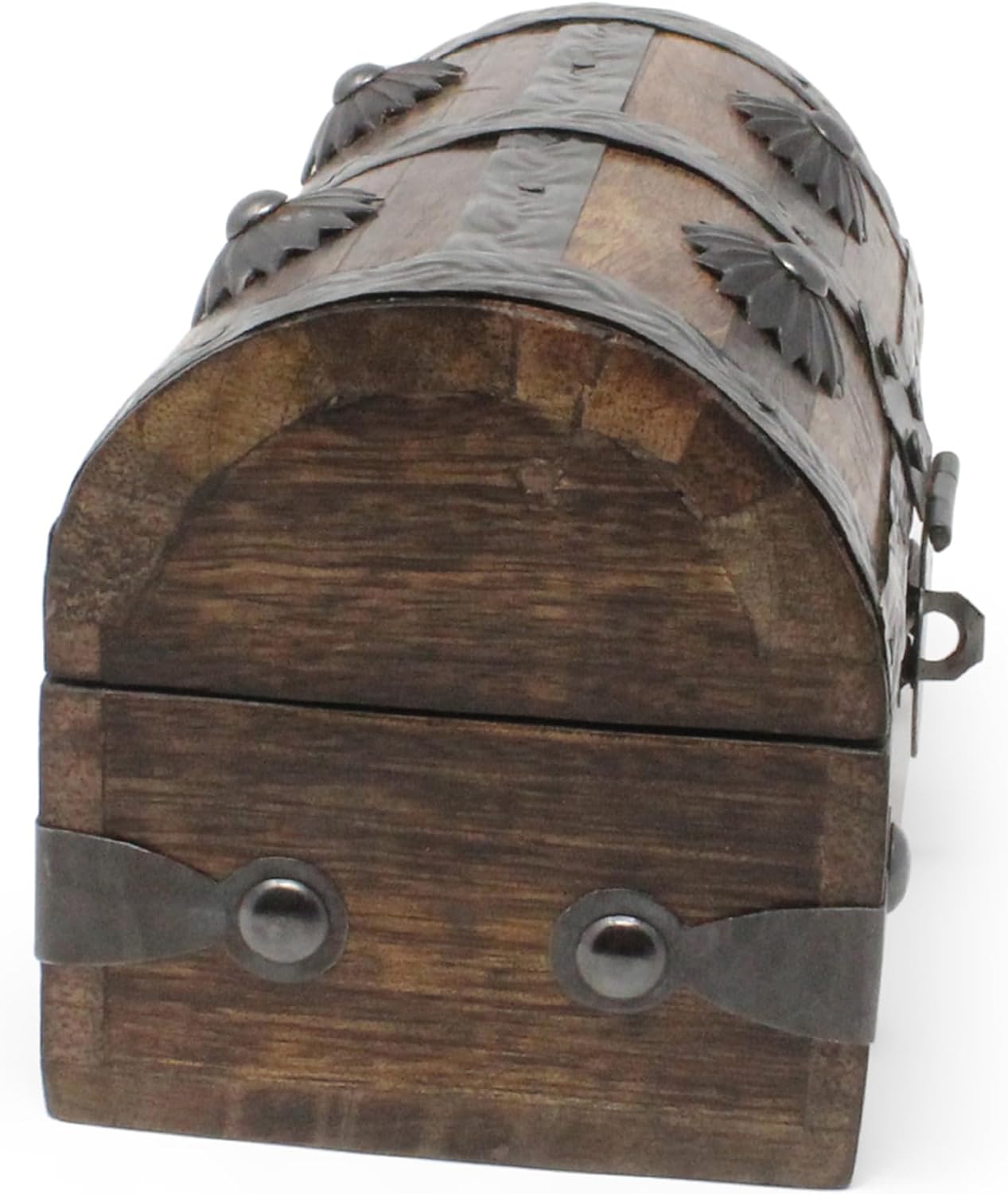 Nautical Cove Treasure Chest Keepsake and Decorative Wood Box (Small 5x3x3.25) - Storage Box, Wooden Box with Hinged Lid, Rustic Storage, Pirate Storage Box, Vintage Wooden Chest