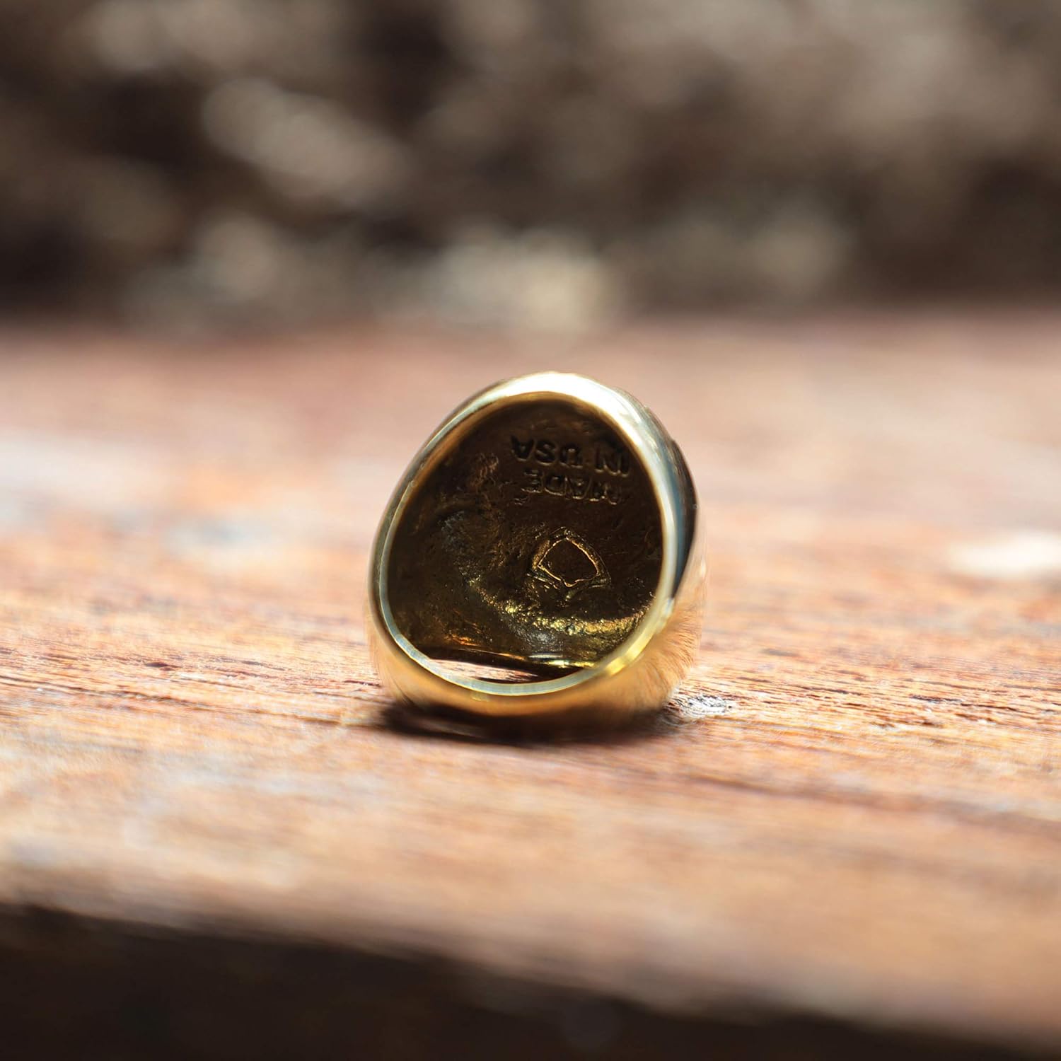 Memento Mori skull ring brass silver Mexican Biker Vintage Circle pirate men