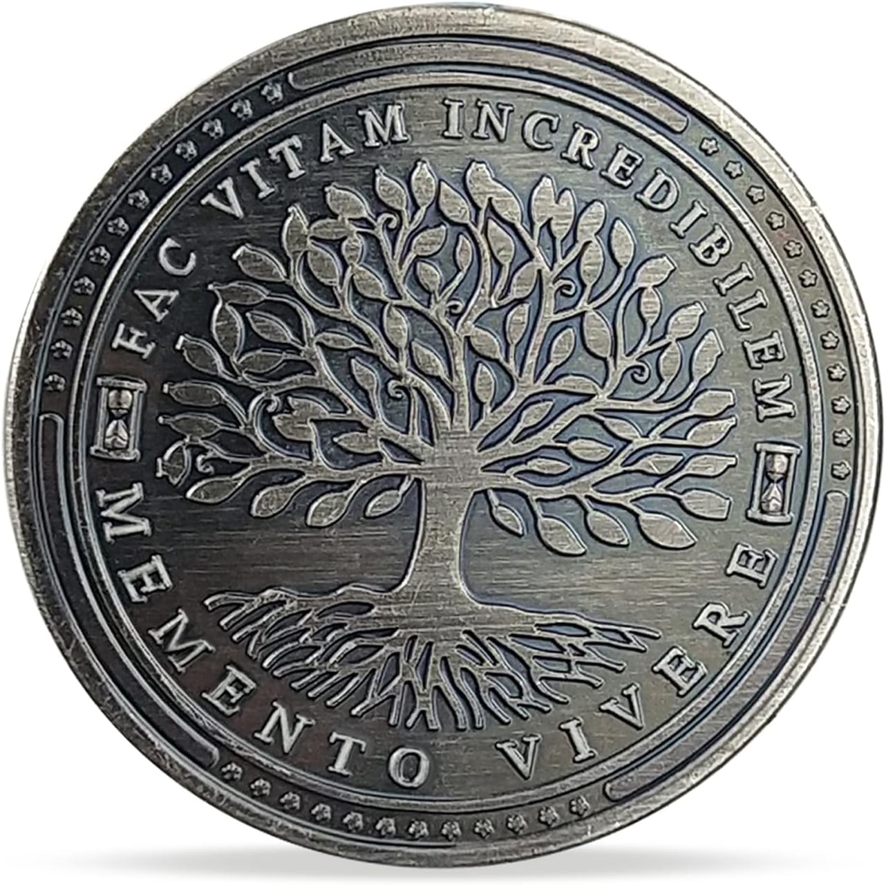 Imasoner Memento Mori Memento Vivere Coin | Stoic Reminder Challenge Coin | Inspirational Novelty Skull Token | Motivational Keepsake for Personal Growth & Reflection