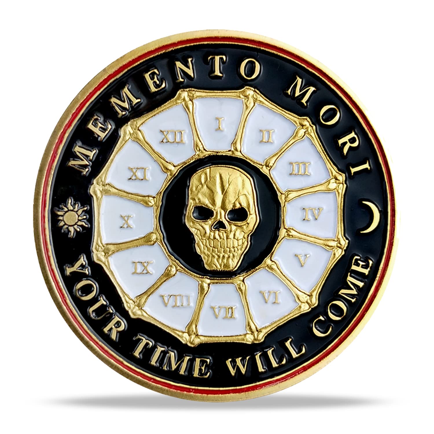 Imasoner Memento Mori Memento Vivere Coin | Stoic Reminder Challenge Coin | Inspirational Novelty Skull Token | Motivational Keepsake for Personal Growth & Reflection