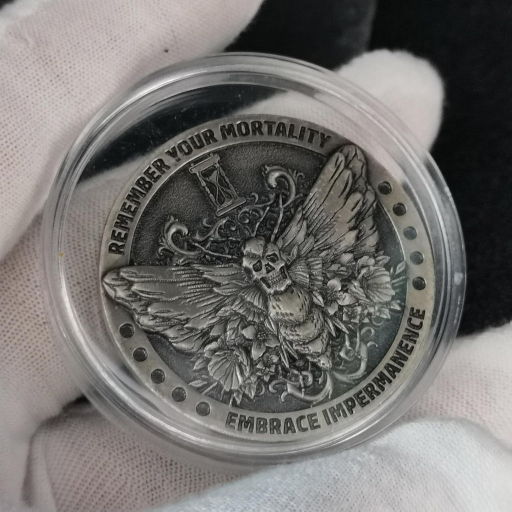 Memento Mori EDC Challenge Coin - Embrace Life's Impermanence and Seize The Day Stoic Coins