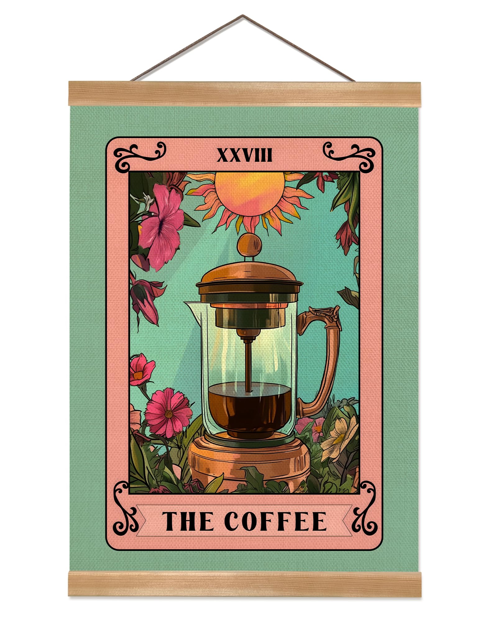 ZTGDA Tarot Card Wall Art Canvas Wall Decor Mystical Astrology Wall Art Boho Celestial Prints Crow Poster Tarot Card Picture for Living Room Bedroom Aesthetic12x16inch (Memento mori)