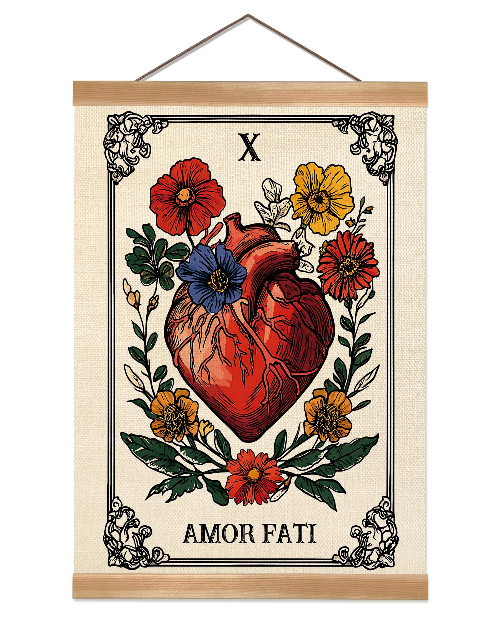 ZTGDA Tarot Card Wall Art Canvas Wall Decor Mystical Astrology Wall Art Boho Celestial Prints Crow Poster Tarot Card Picture for Living Room Bedroom Aesthetic12x16inch (Memento mori)