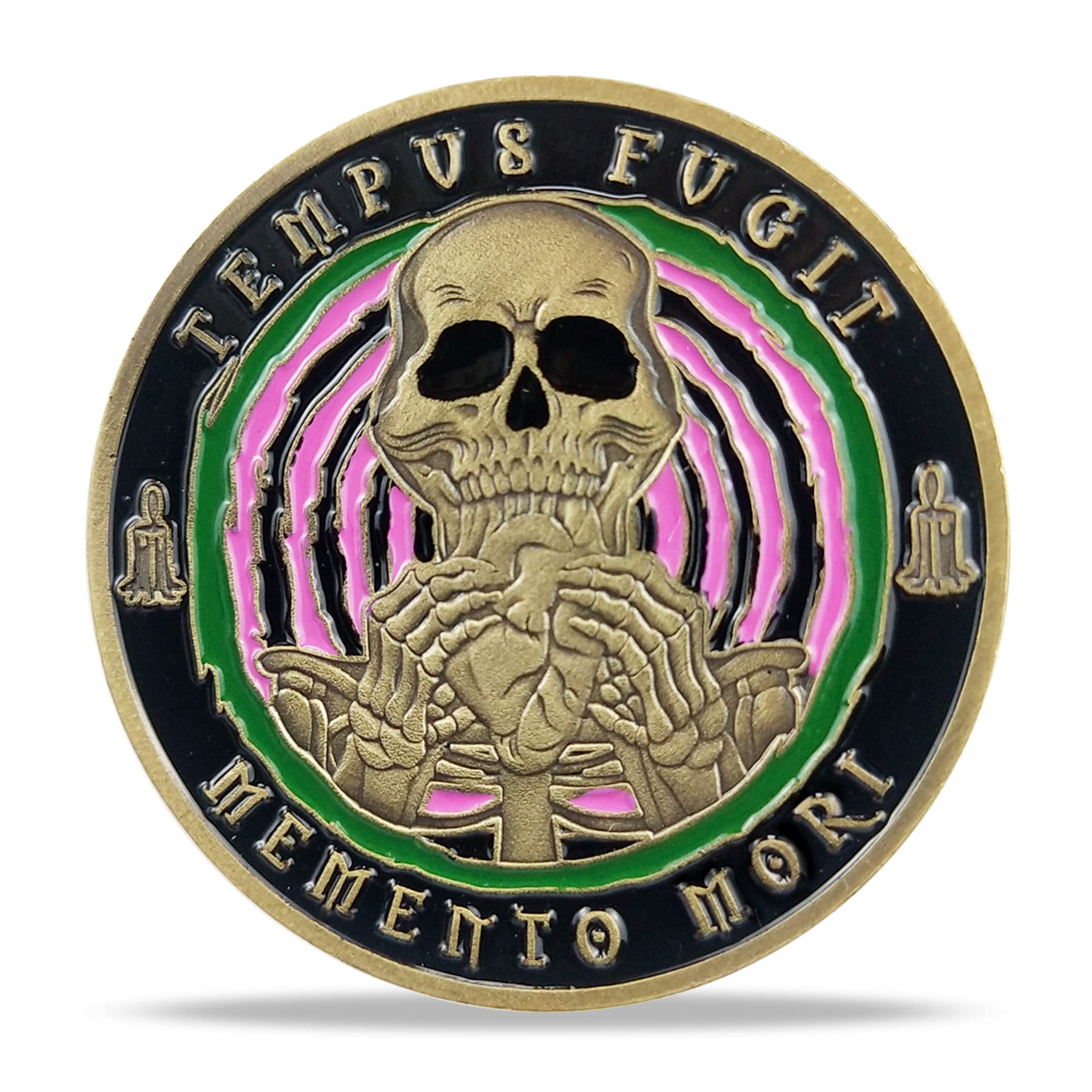 Imasoner Memento Mori Memento Vivere Coin | Stoic Reminder Challenge Coin | Inspirational Novelty Skull Token | Motivational Keepsake for Personal Growth & Reflection