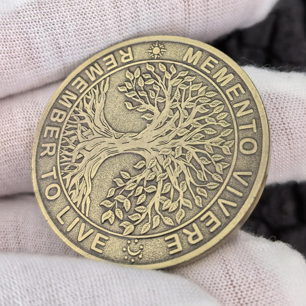 Memento Mori & Memento Vivere Challenge Coin for Daily Stoic Practice Stoic Reminder Token
