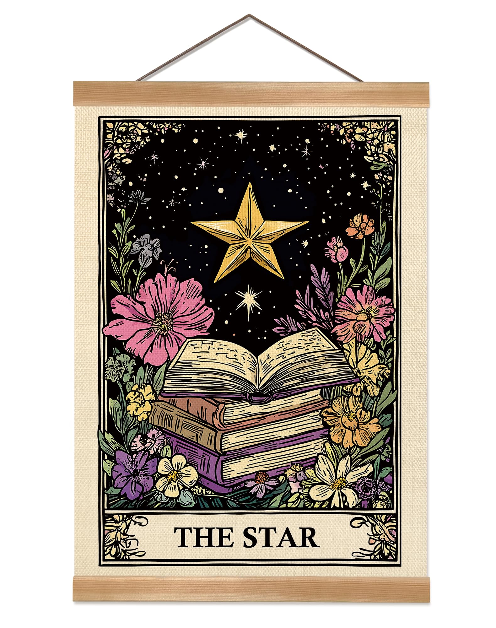 ZTGDA Tarot Card Wall Art Canvas Wall Decor Mystical Astrology Wall Art Boho Celestial Prints Crow Poster Tarot Card Picture for Living Room Bedroom Aesthetic12x16inch (Memento mori)