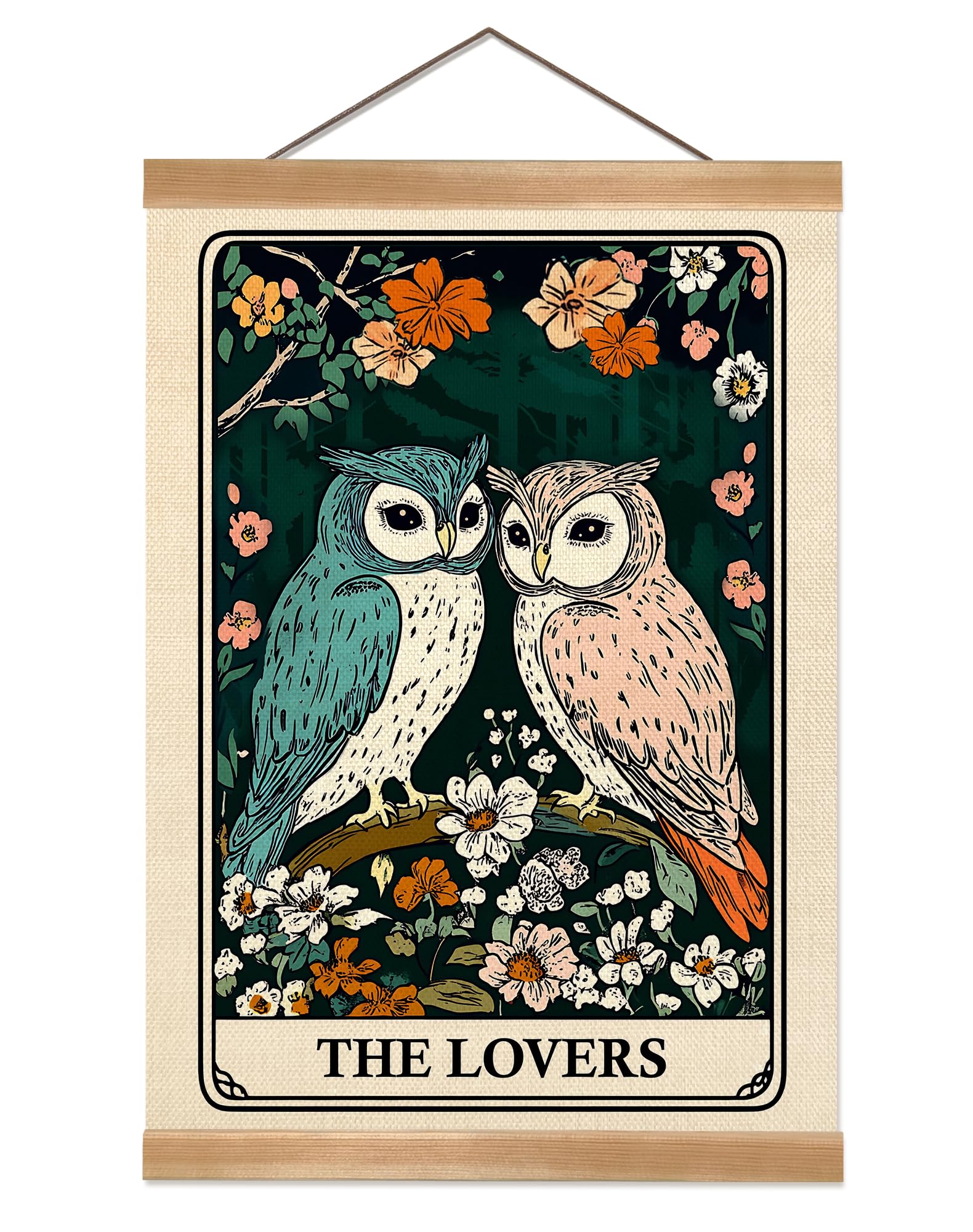 ZTGDA Tarot Card Wall Art Canvas Wall Decor Mystical Astrology Wall Art Boho Celestial Prints Crow Poster Tarot Card Picture for Living Room Bedroom Aesthetic12x16inch (Memento mori)