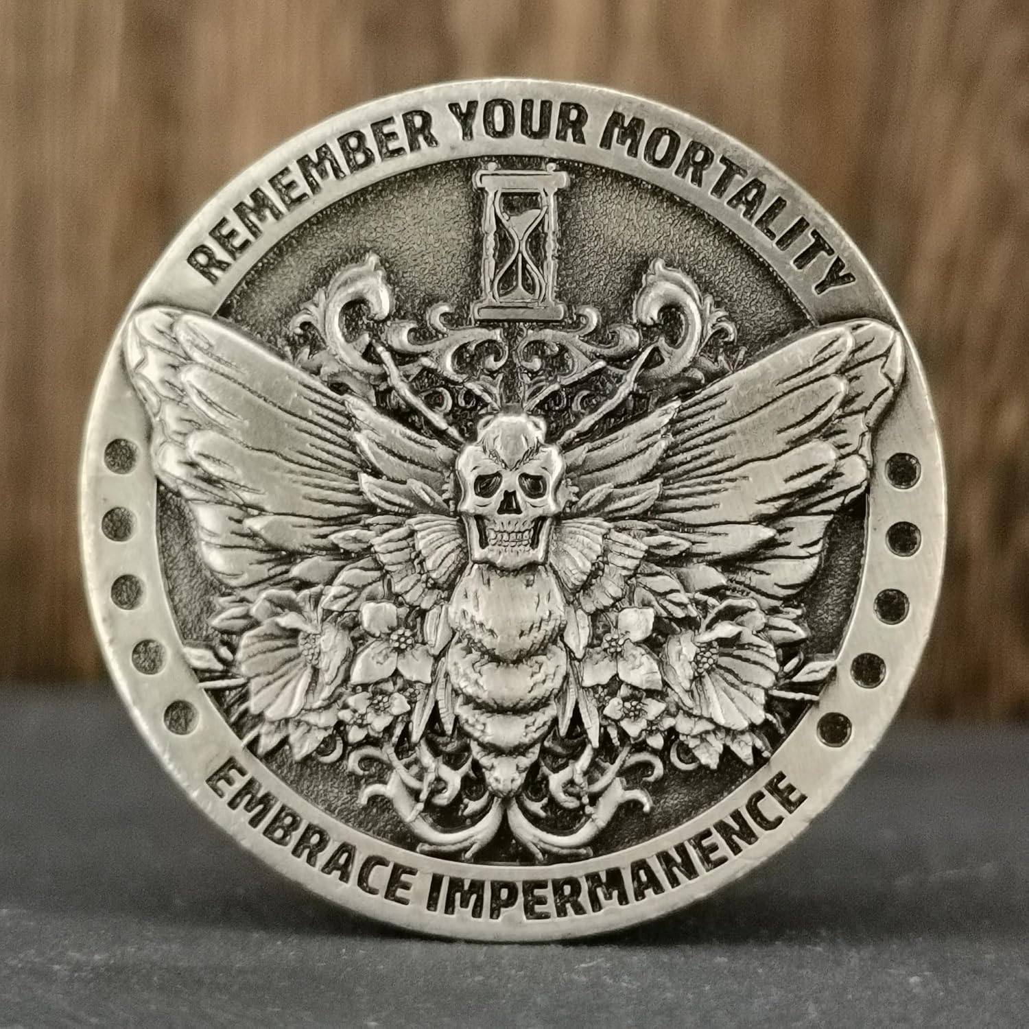 Memento Mori EDC Challenge Coin - Embrace Life's Impermanence and Seize The Day Stoic Coins