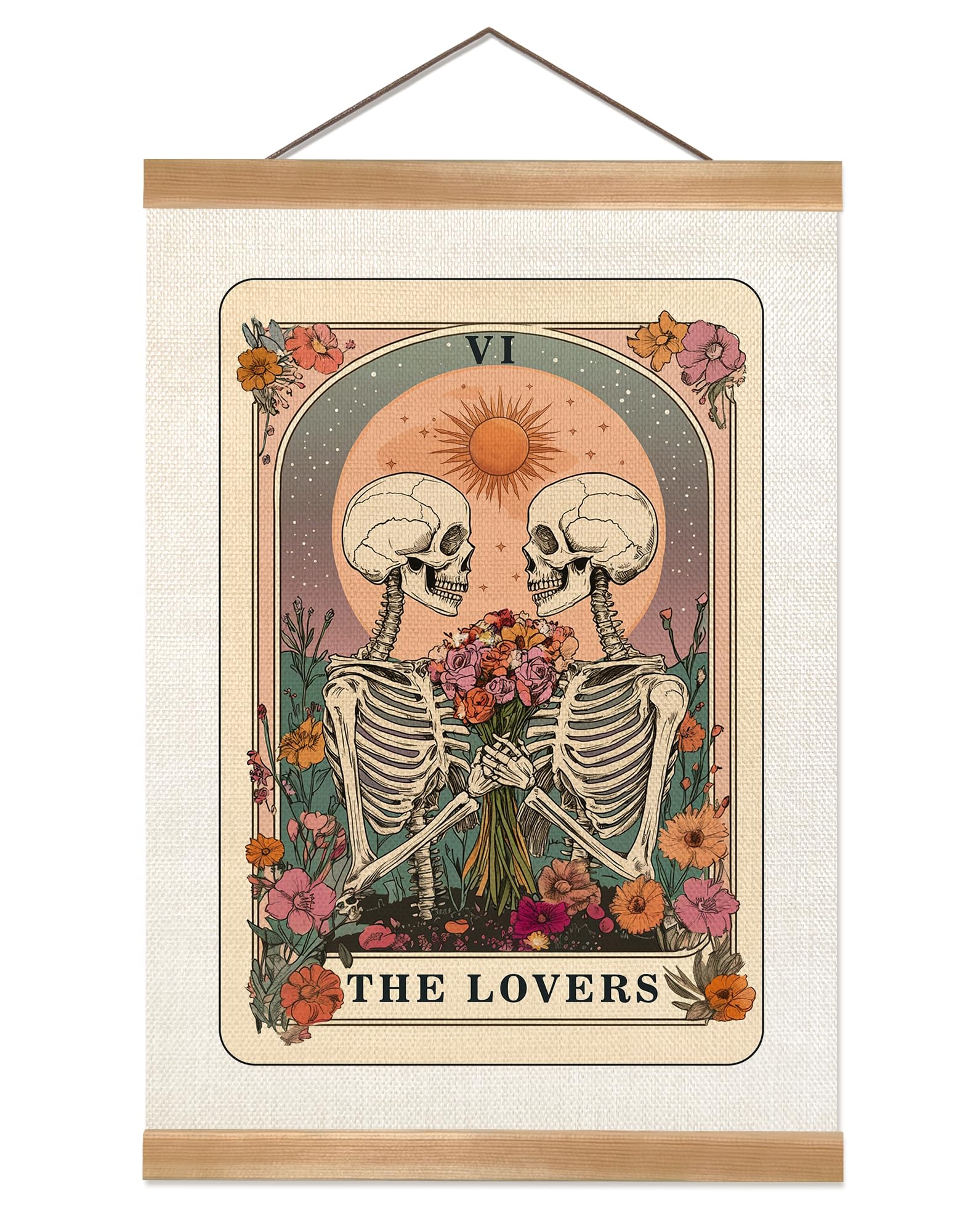 ZTGDA Tarot Card Wall Art Canvas Wall Decor Mystical Astrology Wall Art Boho Celestial Prints Crow Poster Tarot Card Picture for Living Room Bedroom Aesthetic12x16inch (Memento mori)