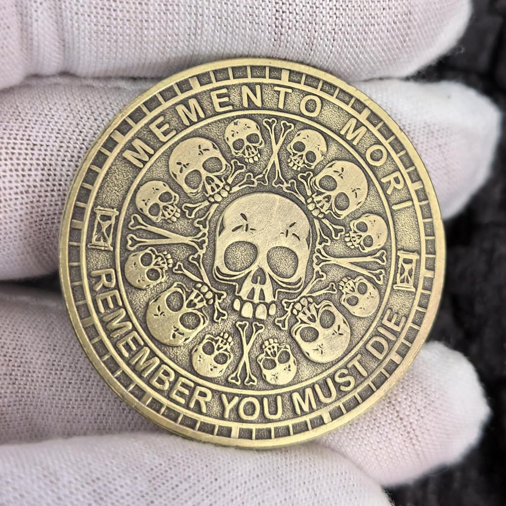 Memento Mori & Memento Vivere Challenge Coin for Daily Stoic Practice Stoic Reminder Token