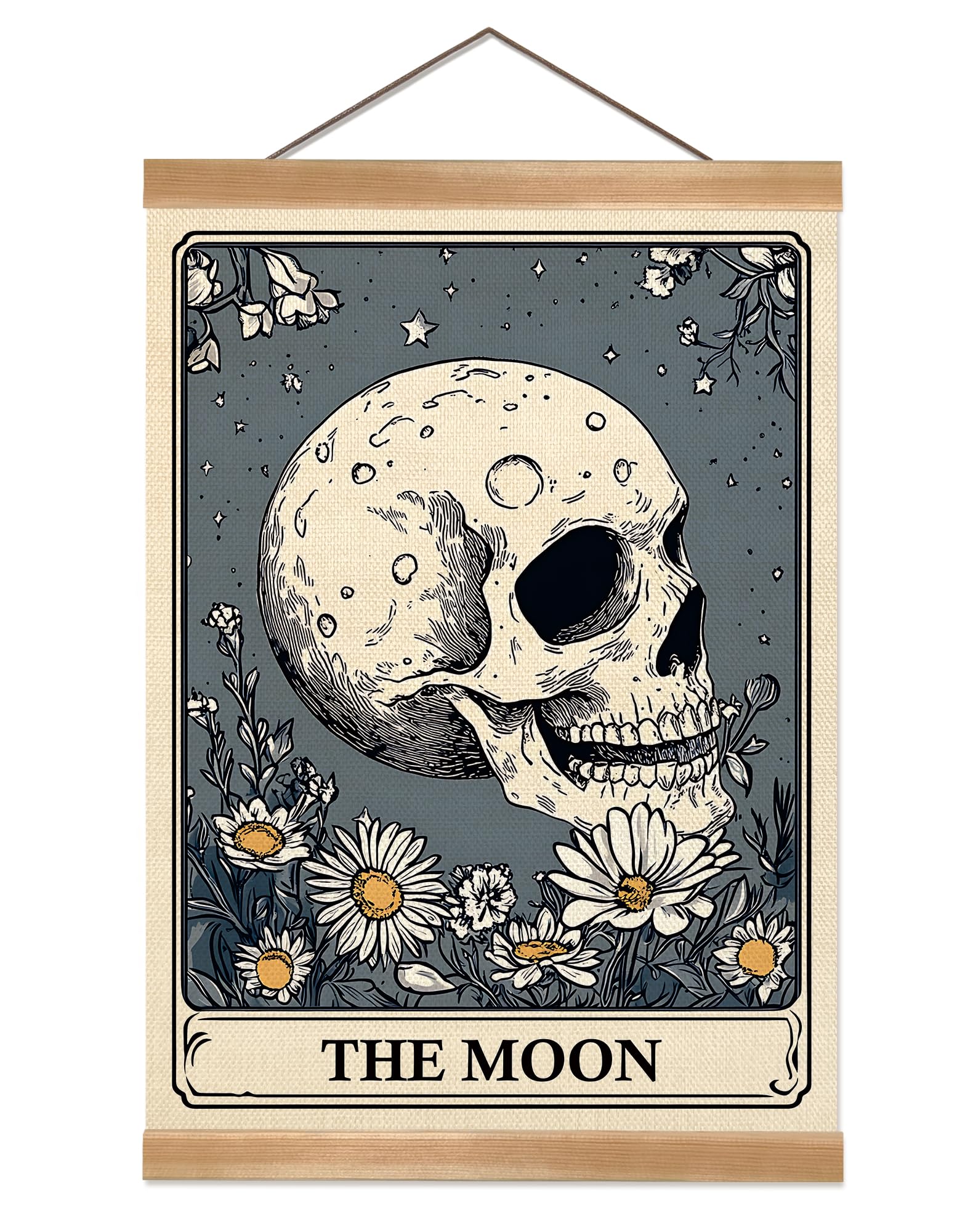 ZTGDA Tarot Card Wall Art Canvas Wall Decor Mystical Astrology Wall Art Boho Celestial Prints Crow Poster Tarot Card Picture for Living Room Bedroom Aesthetic12x16inch (Memento mori)