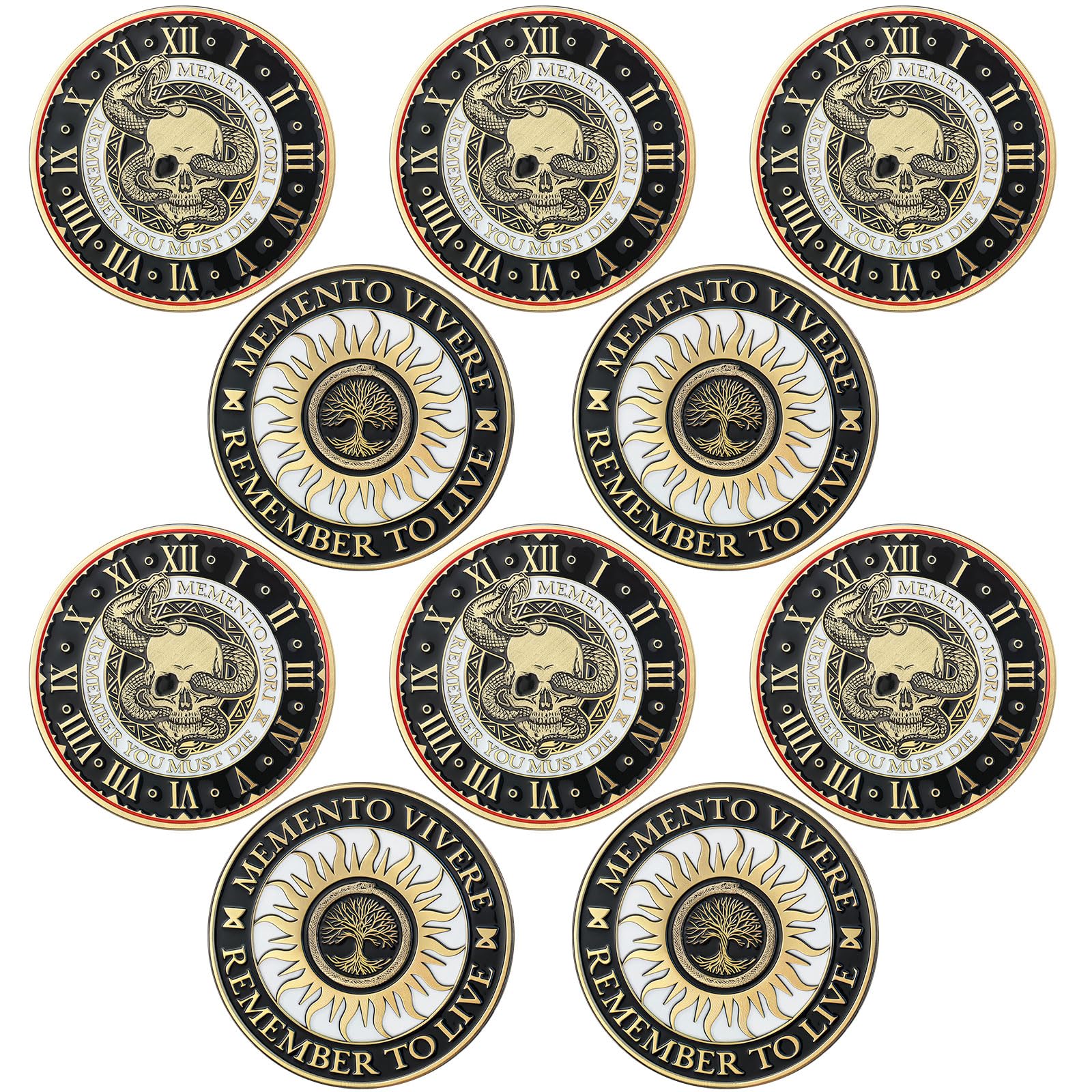 Misdary 20 Pcs Memento Mori Coin Memento Vivere Reminder Token Metal Skull Challenge Coin Medallion Stoicism Gift Challenge Stoic Reminder Pendant for Practice Stoic (Classic Style,Copper)