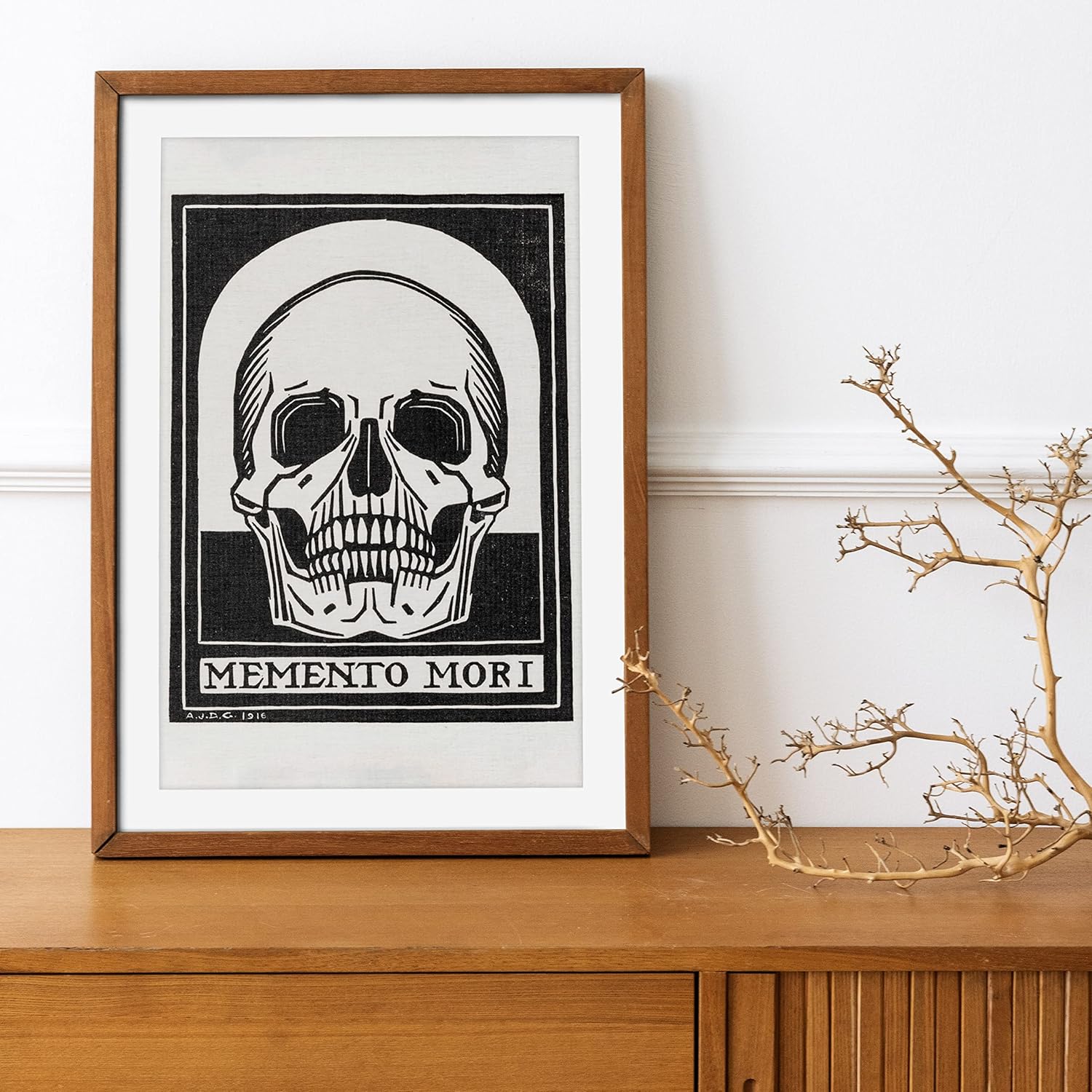 VMXWLL Halloween Decorations Vintage Skull Poster Memento mori Canvas Poster Picture Paintings For Living Room Bedroom Unframe-style 12x18inch(30x45cm)
