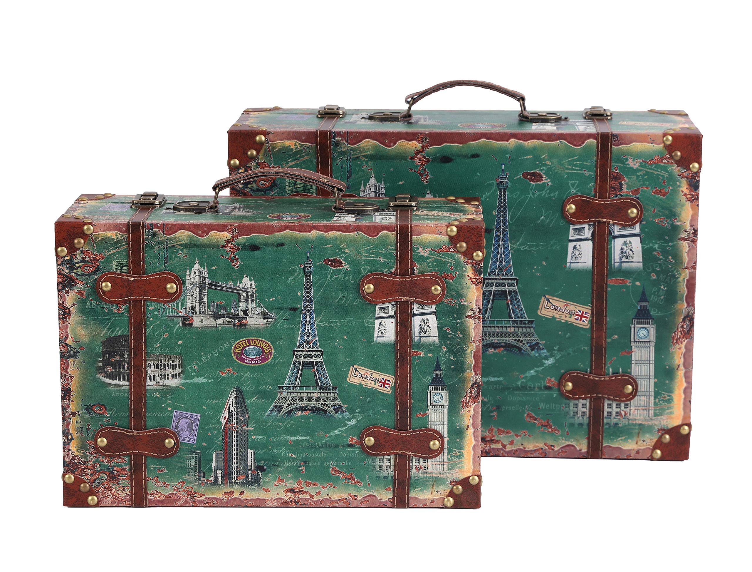 Vintiquewise(TM) Vintage Style European Luggage Suitcase, Set of 2