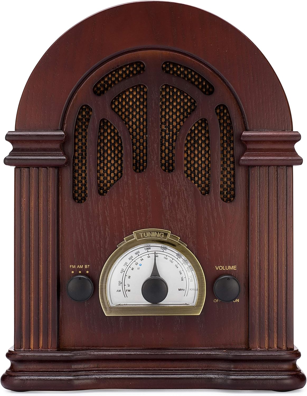 ClearClick Retro AM/FM Radio with Bluetooth - Classic Wooden Vintage Retro Style Speaker