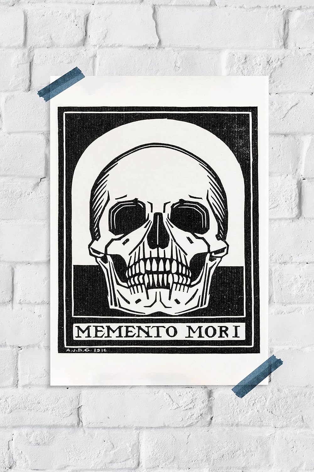VMXWLL Halloween Decorations Vintage Skull Poster Memento mori Canvas Poster Picture Paintings For Living Room Bedroom Unframe-style 12x18inch(30x45cm)