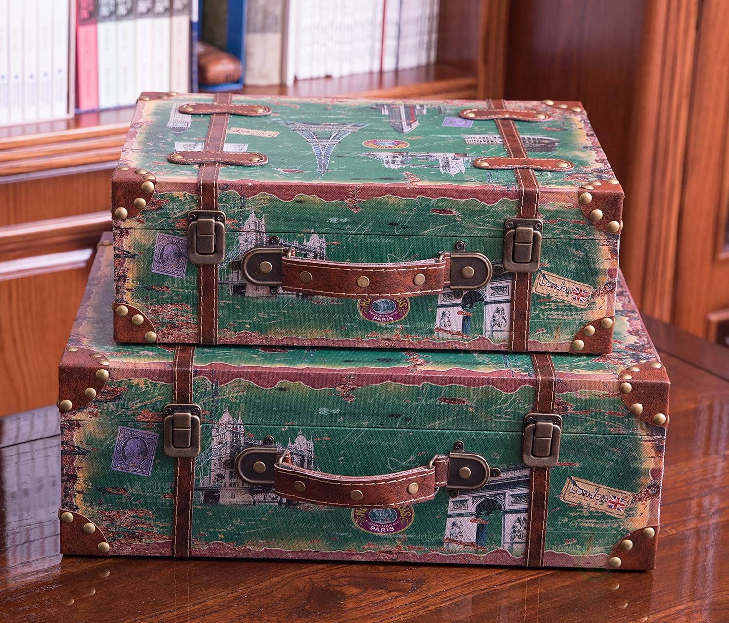Vintiquewise(TM) Vintage Style European Luggage Suitcase, Set of 2