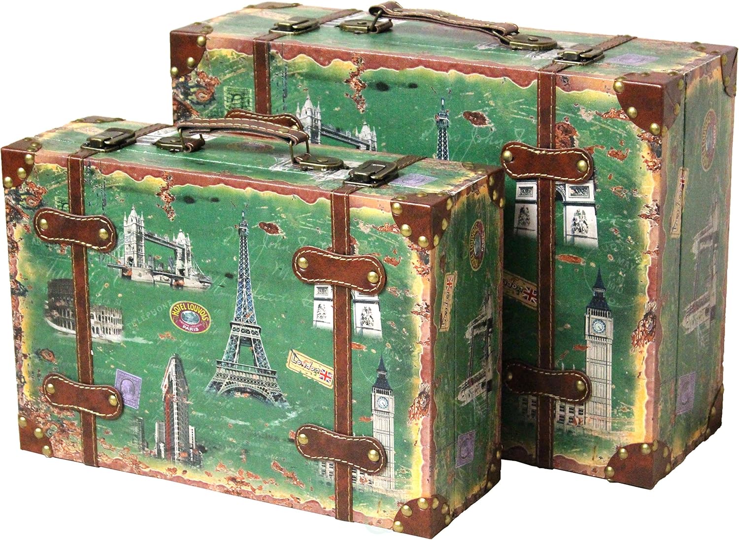 Vintiquewise(TM) Vintage Style European Luggage Suitcase, Set of 2